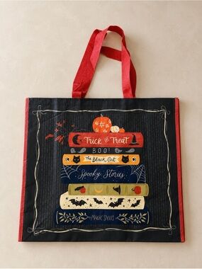 Halloween book reusable tote bag